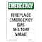 Signmission Safety Sign, OSHA EMERGENCY, 14" Height, Rigid Plastic, Fireplace Gas Shutoff Valve, Portrait OS-EM-P-1014-V-10478 - alternate 1